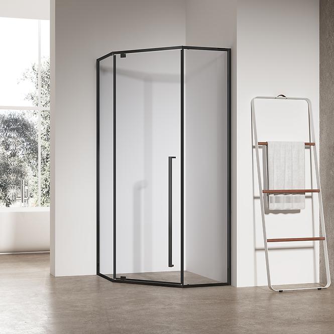 Zuhanykabin ötszögletű Light 80x80x195 black,2