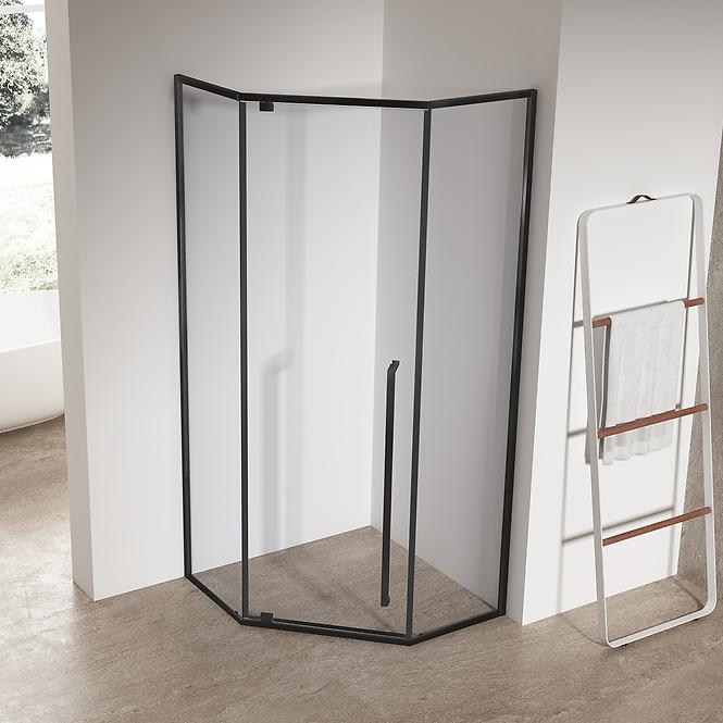 Zuhanykabin ötszögletű Light 80x80x195 black
