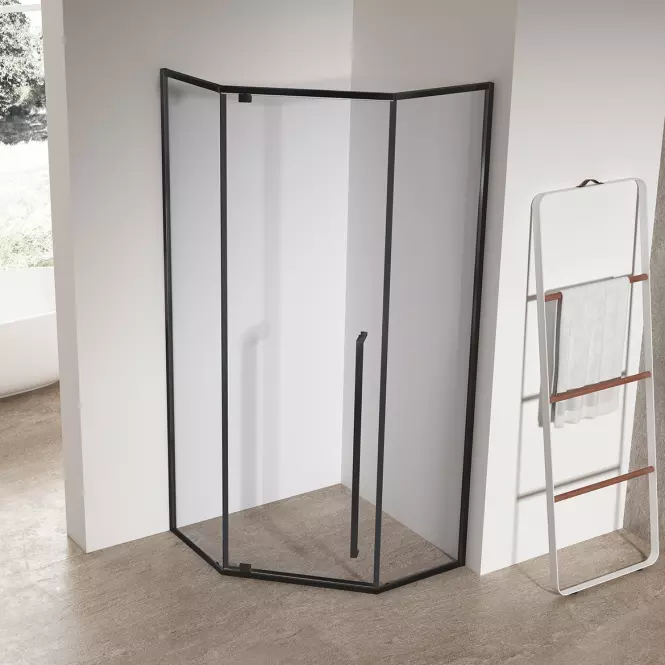 Zuhanykabin ötszögletű Light 80x80x195 black,3