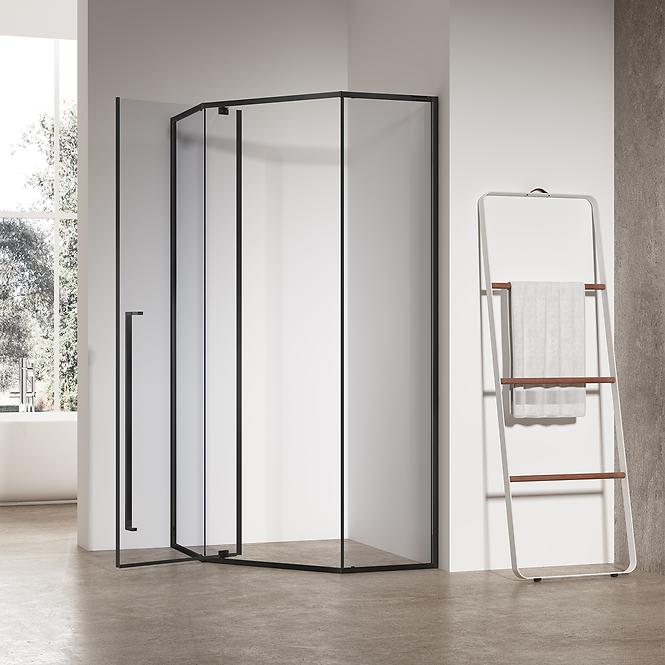 Zuhanykabin ötszögletű Light 80x80x195 black