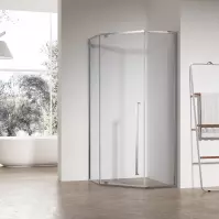 Zuhanykabin ötszögletű Light 80x80x195 króm