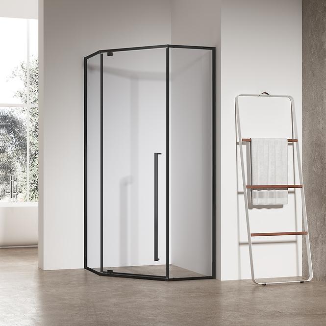 Zuhanykabin ötszögletű Light 90x90x195 black