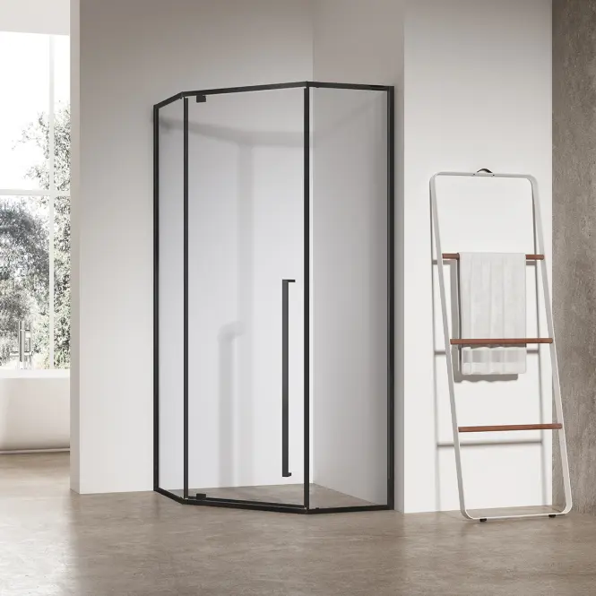 Zuhanykabin ötszögletű Light 90x90x195 black,2