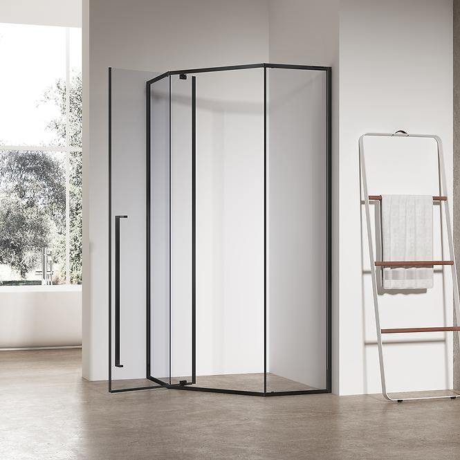 Zuhanykabin ötszögletű Light 90x90x195 black