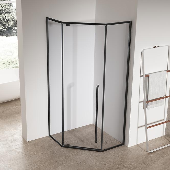Zuhanykabin ötszögletű Light 90x90x195 black