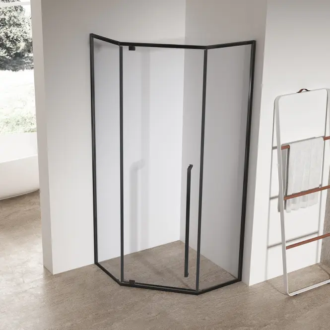 Zuhanykabin ötszögletű Light 90x90x195 black,4