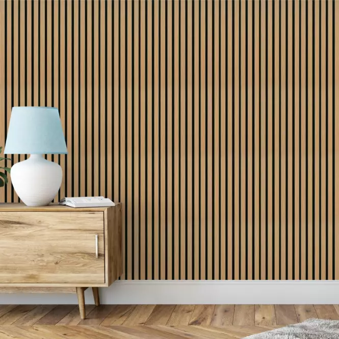 Lamella falburkolat MODERN LINE NORMAL Oak Black 12x122x2650mm