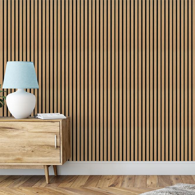 Lamella falburkolat MODERN LINE NORMAL Oak Black 12x122x2650mm,2