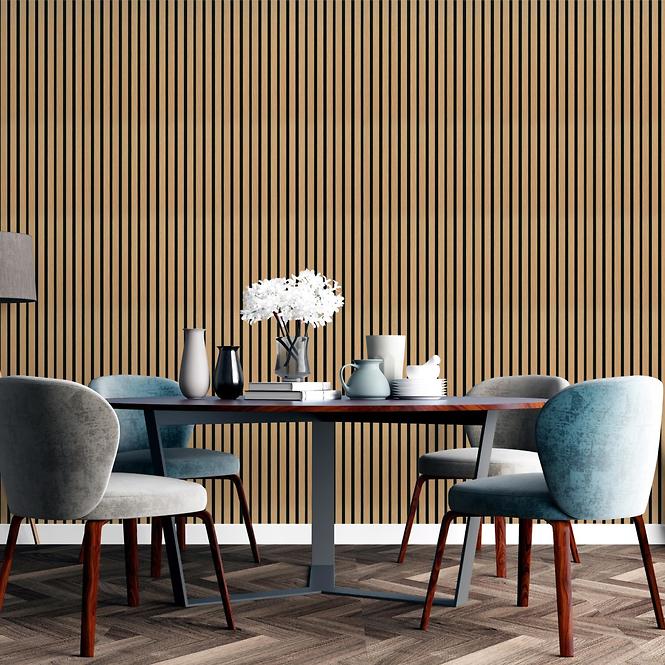 Lamella falburkolat MODERN LINE NORMAL Oak Black 12x122x2650mm,3