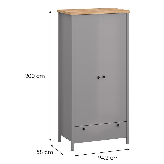 Szekrény 2D1S Melini Gray H