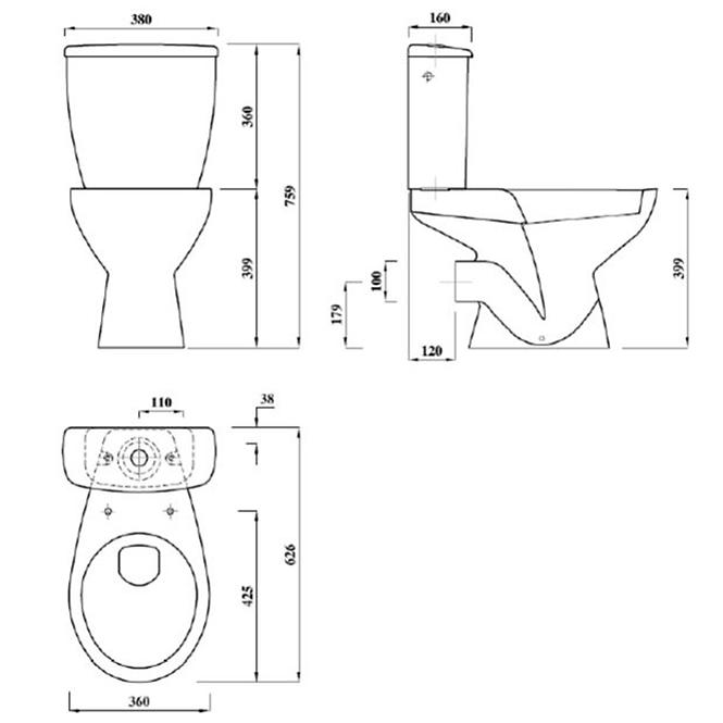 WC kombinált Poznański Neon II - eco B/D