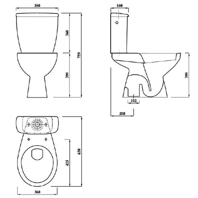 WC kombinált Warszawski Atlas II New Elements B/D