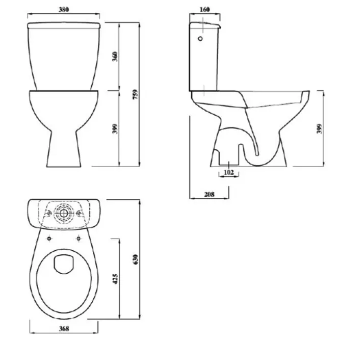 WC kombinált Warszawski Atlas II New Elements B/D,3