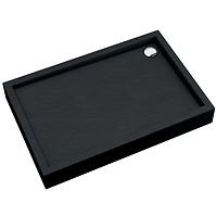 Téglalap alakú zuhanytálca Astrix 80x100x16 fekete struktúra AQM4736CST