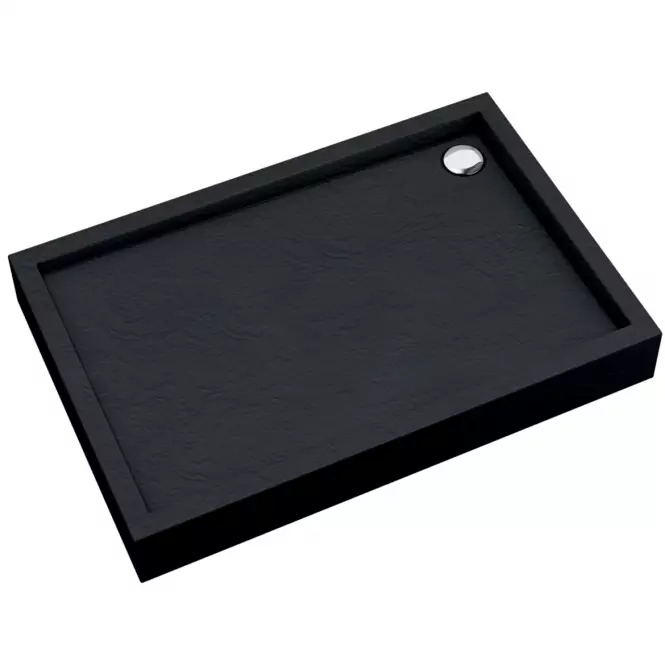 Téglalap alakú zuhanytálca Astrix 80x100x16 fekete struktúra AQM4736CST
