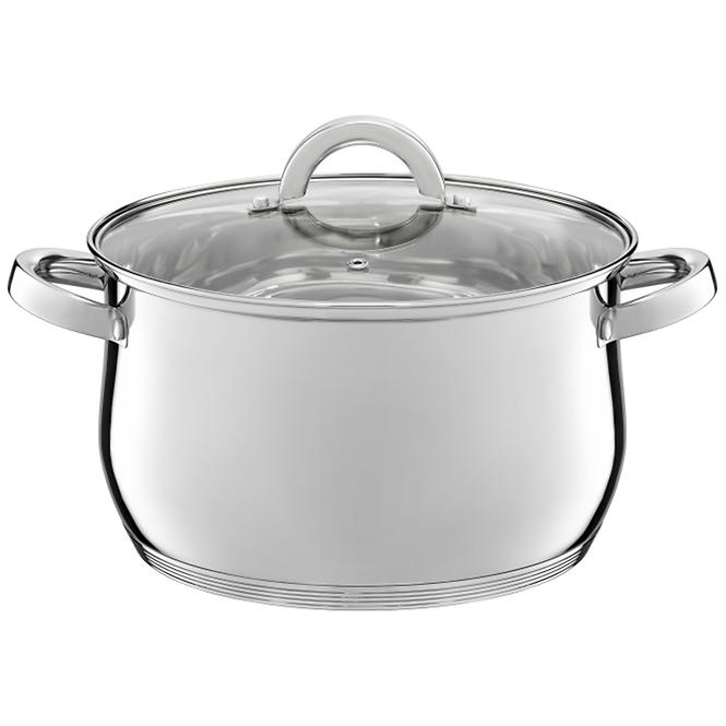 Fazék 26 cm-es 8,5 literes üvegfedél indukciós