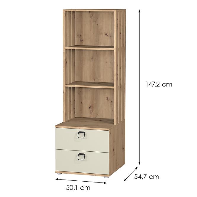 Regál 2s Camari tölgy Artisan/Casmhere,2