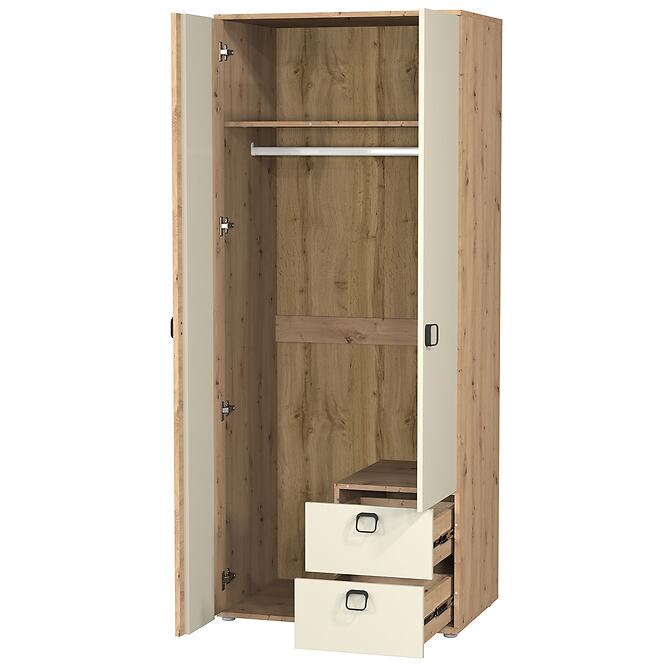 Szekrény 2D2S Camari tölgy Artisan/Casmhere,3