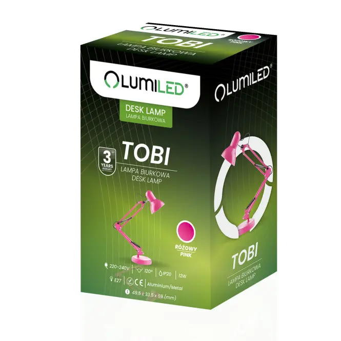 Asztali lámpa TOBI PINK 1XE27 LB1
