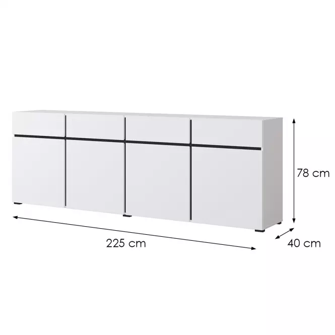 Komód Cross4d4s Fehér/Fekete,2