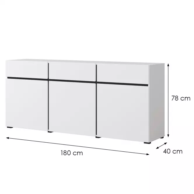 Komód Cross3d3s Fehér/Fekete