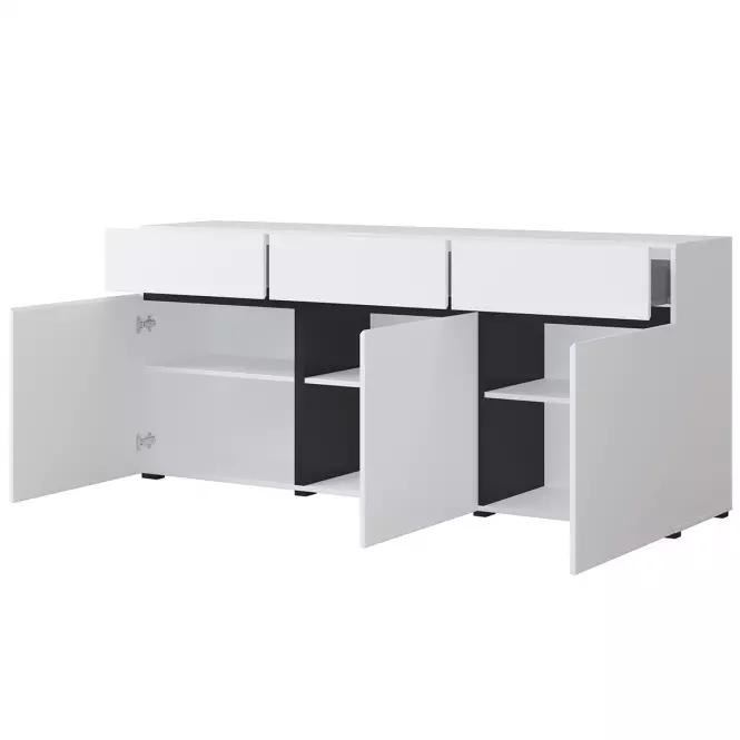 Komód Cross3d3s Fehér/Fekete
