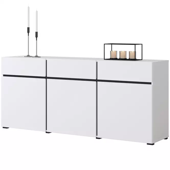 Komód Cross3d3s Fehér/Fekete