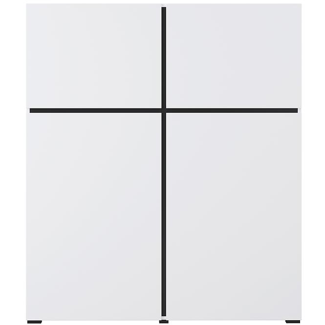 Komód Wysoka Cross 4d Fehér/Fekete