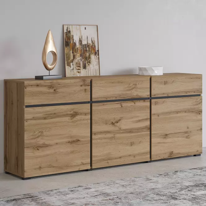 Komód Cross3d3s Tölgy Wotan/Fekete,6