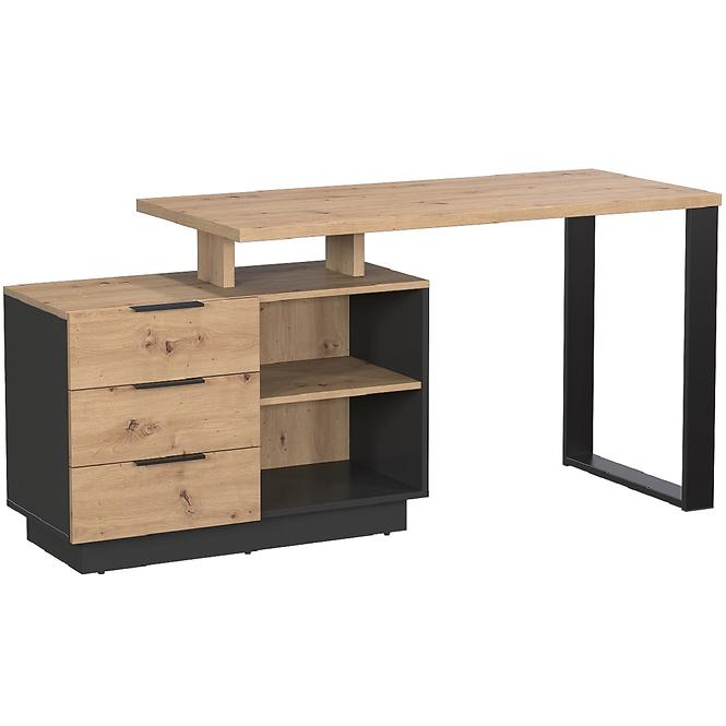 Íróasztal Sierro 3s tölgy Artisan/Fekete