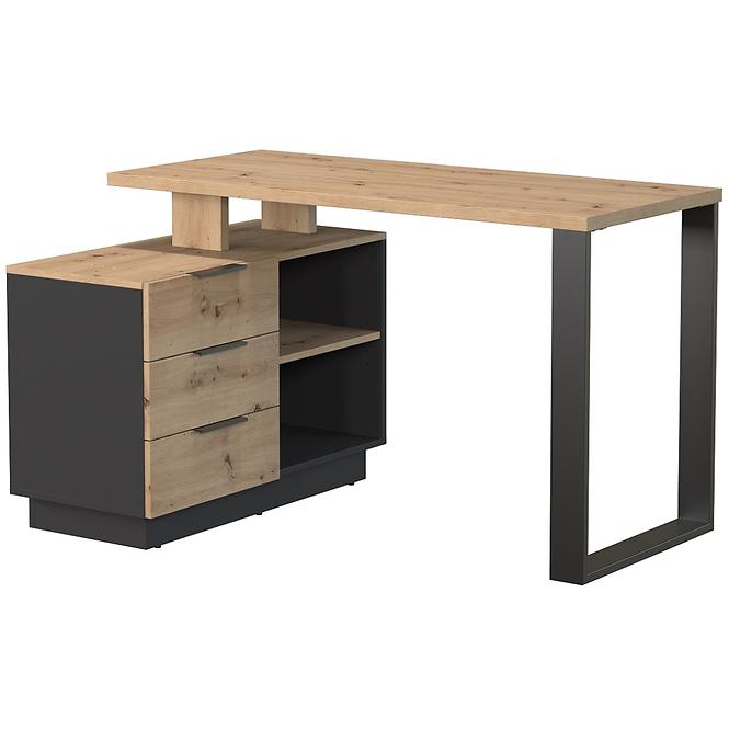 Íróasztal Sierro 3s tölgy Artisan/Fekete