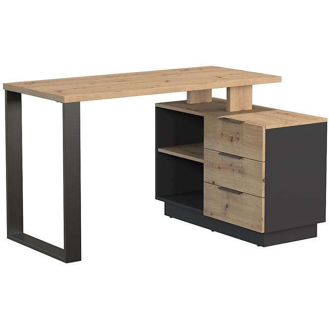 Íróasztal Sierro 3s tölgy Artisan/Fekete