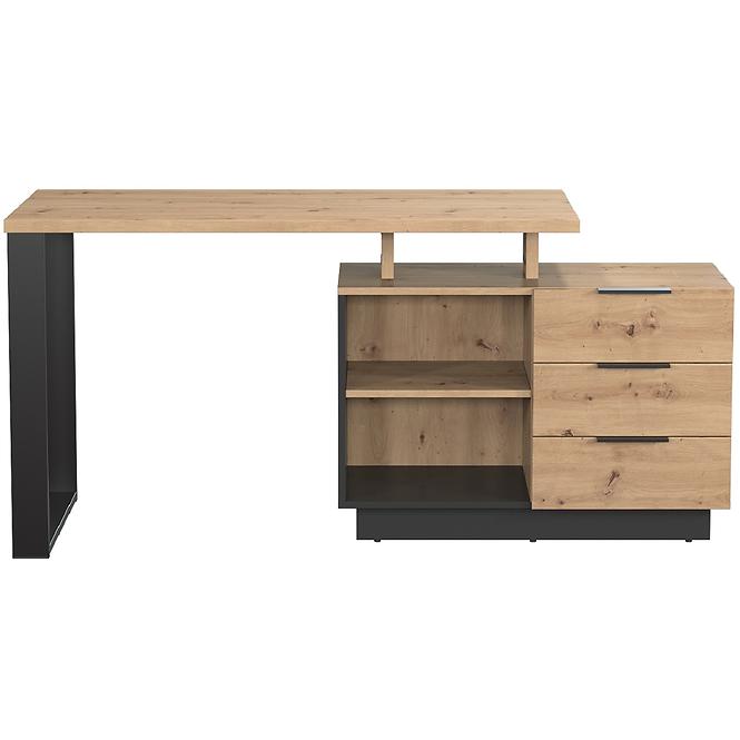Íróasztal Sierro 3s tölgy Artisan/Fekete