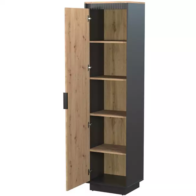 Szekrény 1d  Sierro tölgy Artisan/Fekete,4