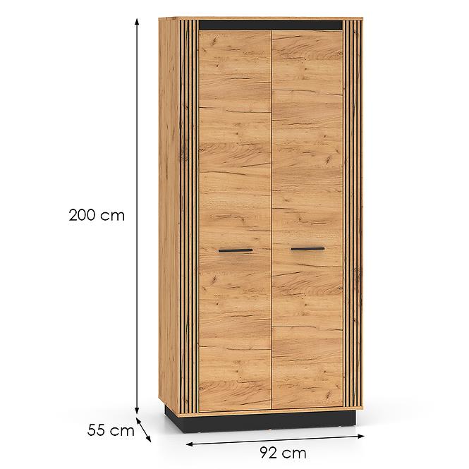 Szekrény Urso 03 tölgy Craft Aranysárga/Fekete