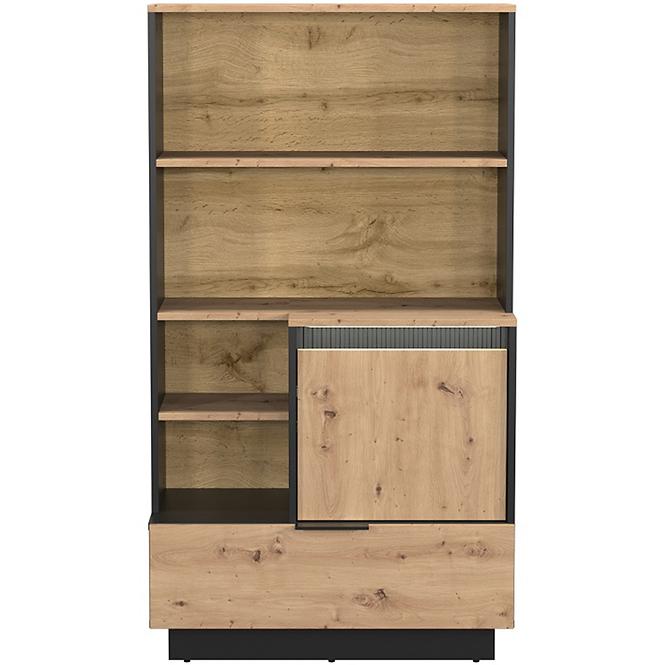 Regál 1d1s Sierro tölgy Artisan/Fekete