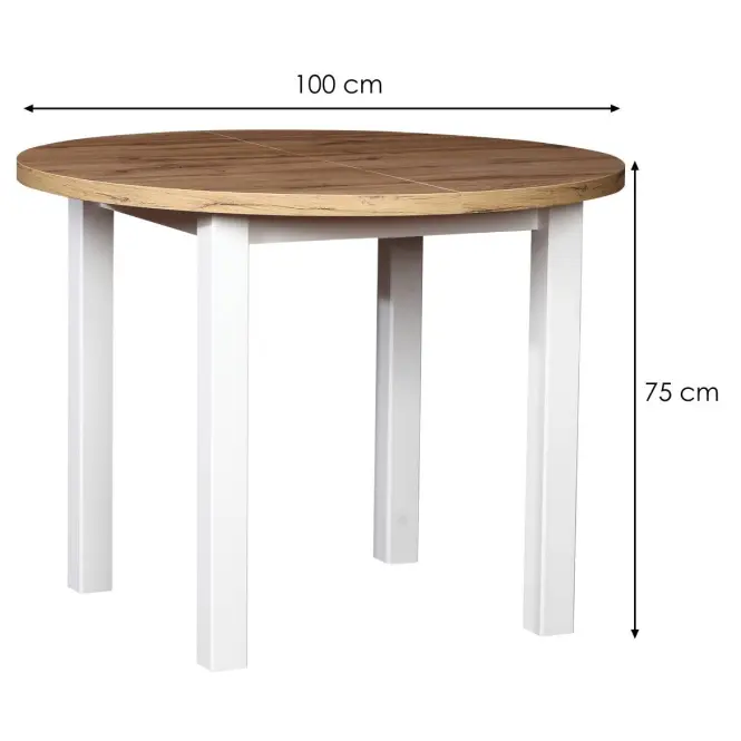 Asztal St-56 100+2x40 Wotan/Fehér,2