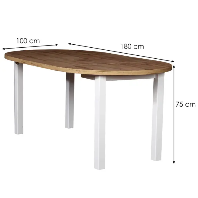 Asztal St-56 100+2x40 Wotan/Fehér,4