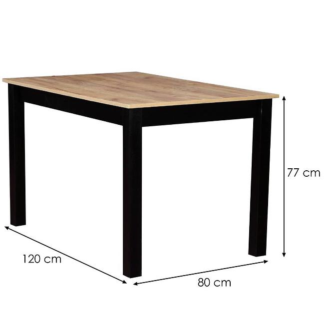Asztal St-54 120x80 Wotan /Fekete