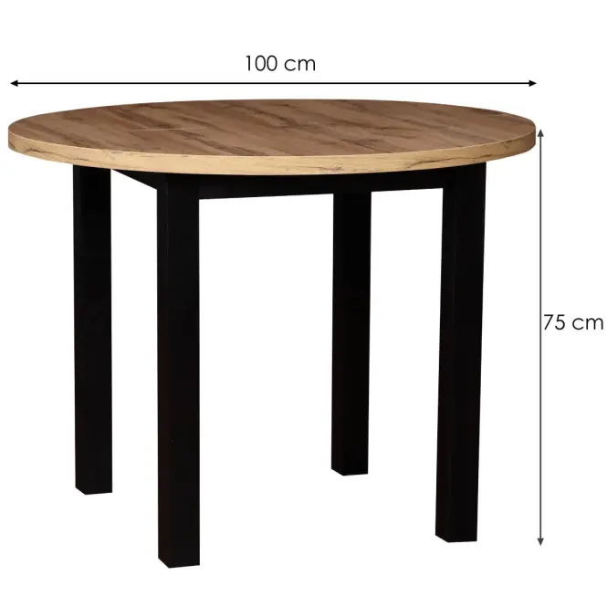 Asztal St-55 100+2x40 Wotan/Fekete,3