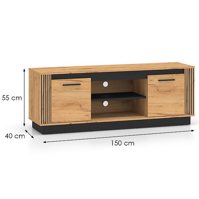 Szekrény Urso 08 Tölgy Craft Aranysárga/Fekete,2