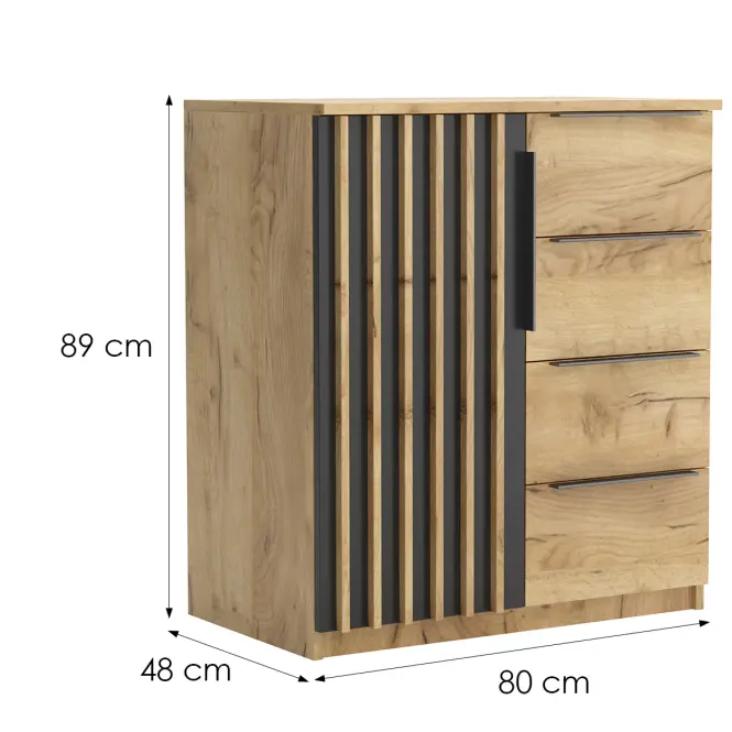 Komód Sorento I Craft arany/fekete,2