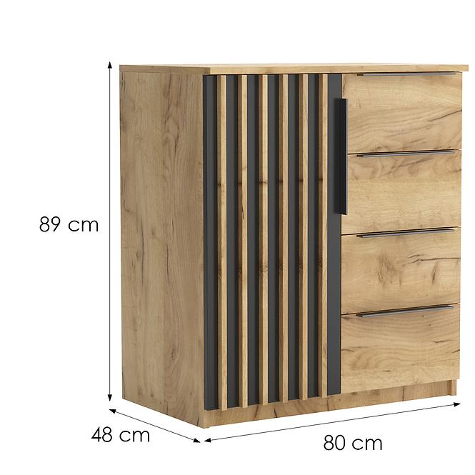Komoda Sorento I Craft arany/fekete