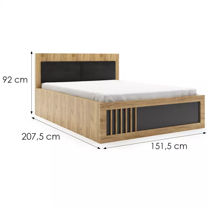 Ágy Sorento 140x200 Craft arany/fekete,2