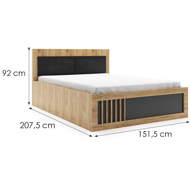 Ágy Sorento 140x200 Craft arany/fekete,2