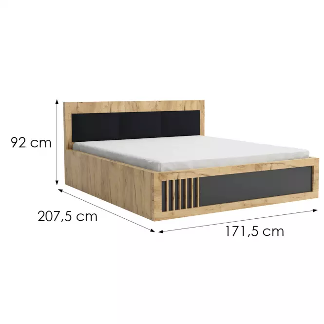 Ágy Sorento 160x200 Craft arany/fekete,2