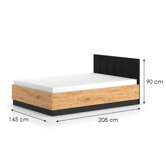 Ágy Urso 1301 tölgy Craft arany/fekete,2