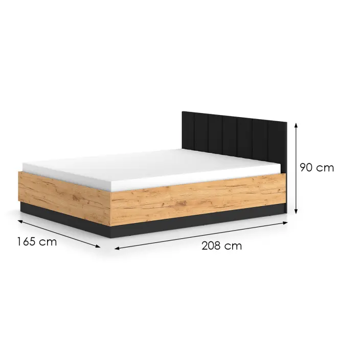 Ágy  Urso 1401 tölgy Craft arany/fekete,2