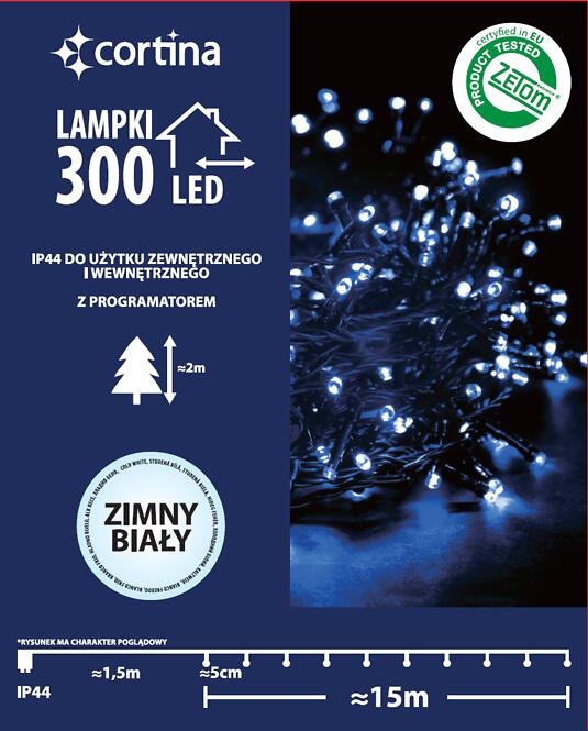 Karácsonyi fények 610/21/LED cw300l zew. Tran +program