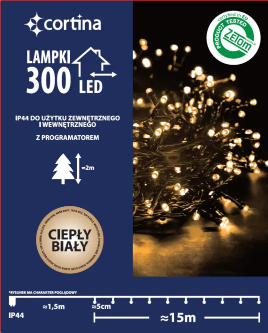 Karácsonyi fények 610/21/LED ww300l zew. Tran +program